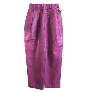 Free People Women's Faux Leather Violeene Purple Magenta Pants. NWT.  Size Small
